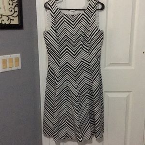 Black and white striped dress